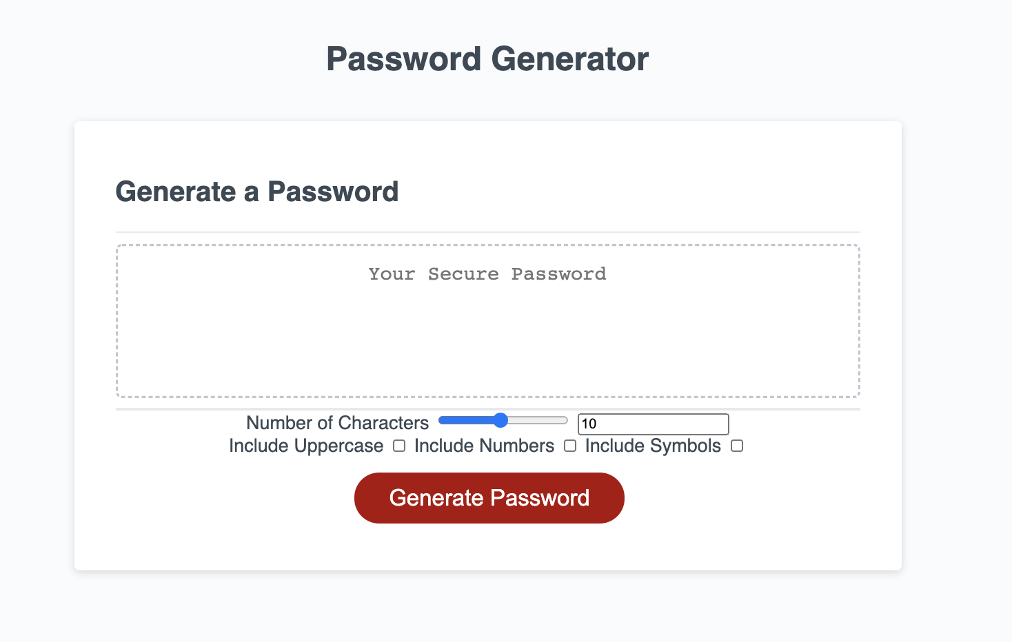 Random Password Generator